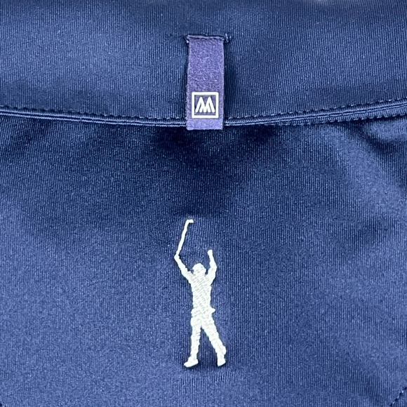Mizzen+Main Mens Large Polo Shirt Navy Blue Phil Mickelson Performance Golf Top - Picture 4 of 8